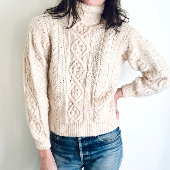 Hand knit cream pom pom sweater - Picture 9 of 15